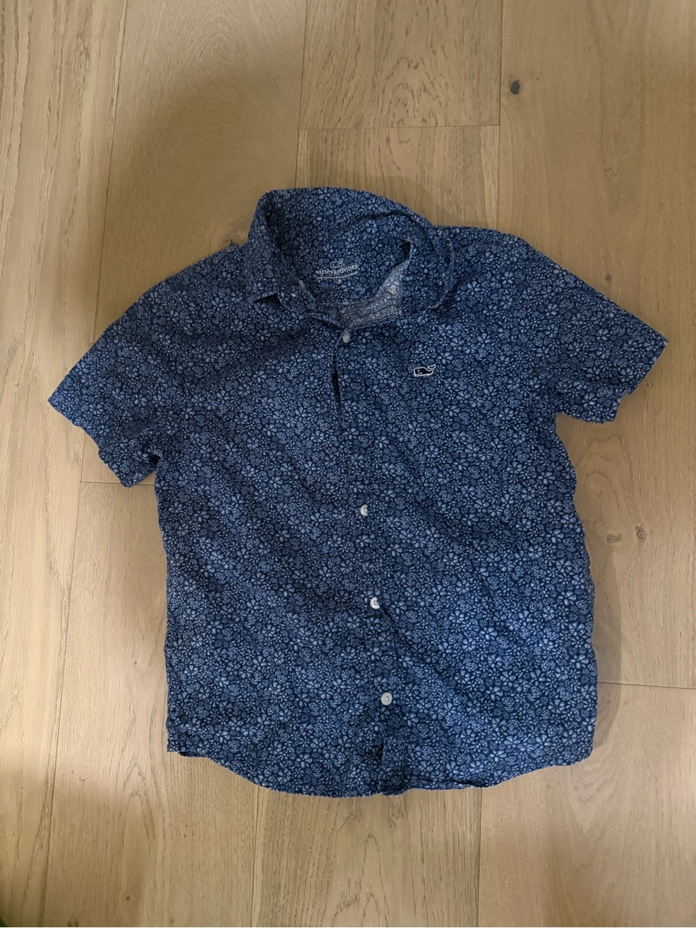 Vineyard Vines Boys' Navy Floral Button-Down Shirt